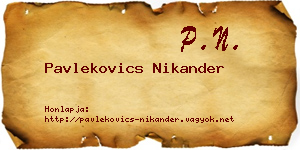 Pavlekovics Nikander névjegykártya
